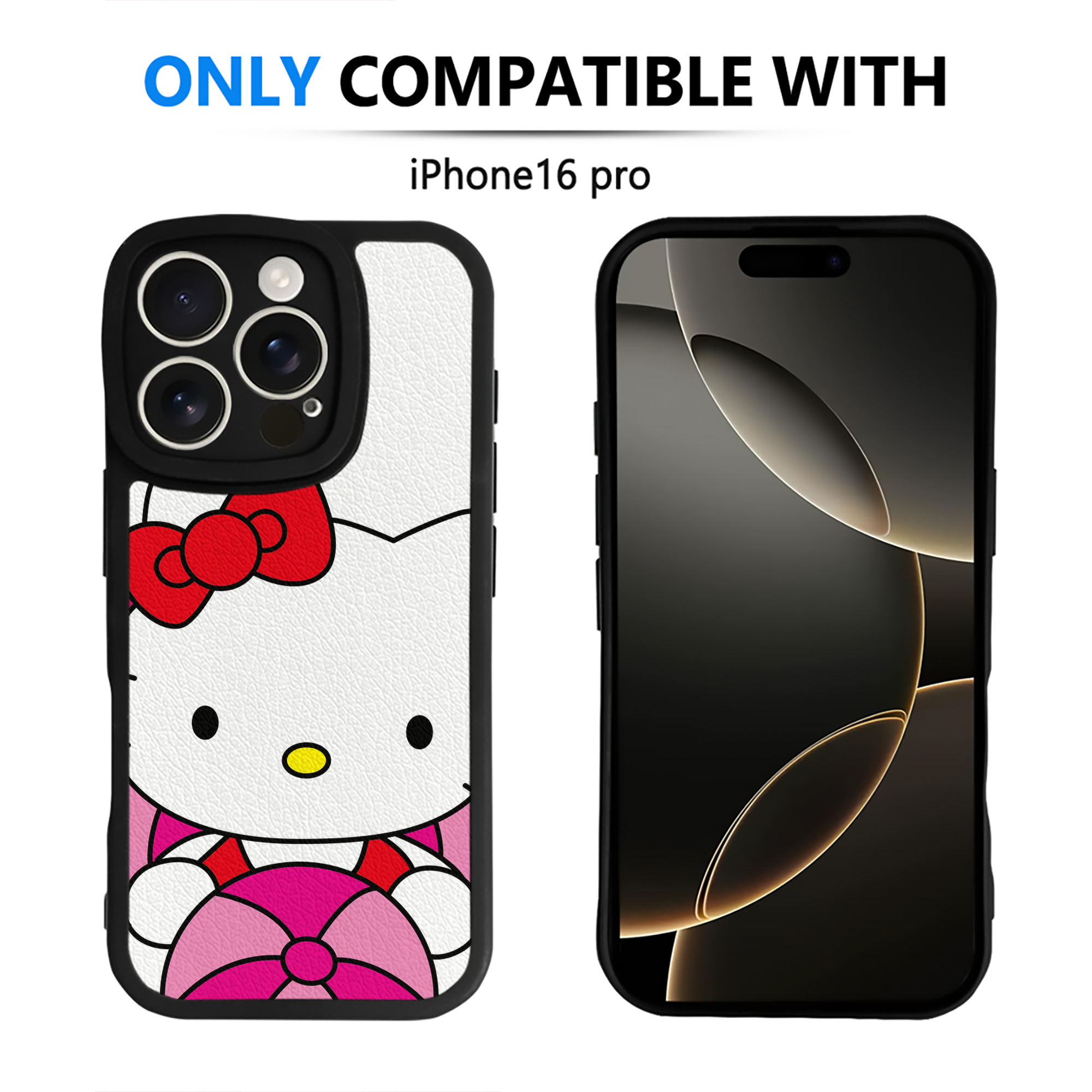（画像用） Hello Kitty ハローキティ 【iPhone 16シリーズ対応】シリコンスマホケース（レザー調） 材質：シリコン